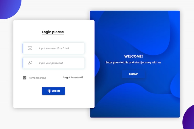 PSD login page template