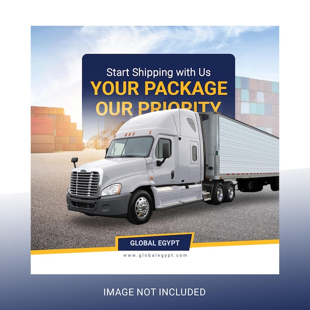 Logistics amp Delivery Service Social Media Banner Template Freepik PSD Design for Shipping Cargo