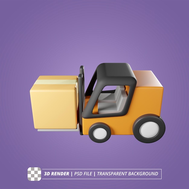 LOGISTISCHER GABELSTAPLER 3D RENDER ISOLIERTE BILDER
