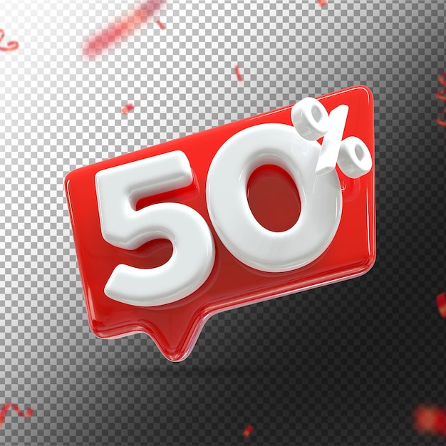 Logo 3d 50 off para promoção