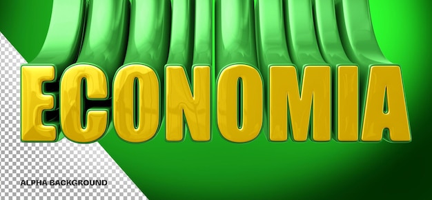 Logo 3d Avant économie Isolé Sur Fond Vert