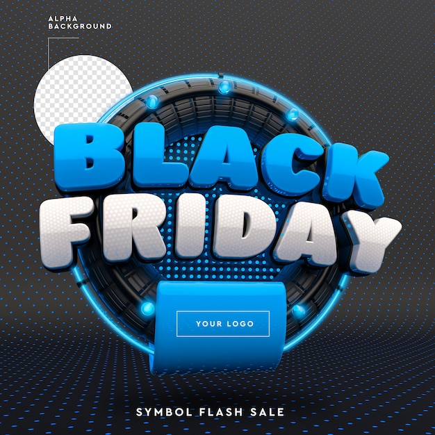 Logo 3d Black Friday Avec Rendu De Cercles Et De Lumières