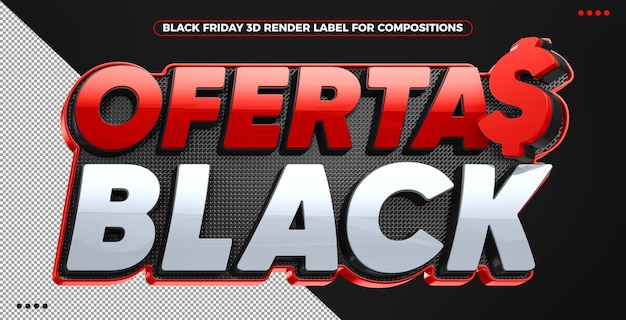 PSD logo 3d black oferece para black friday