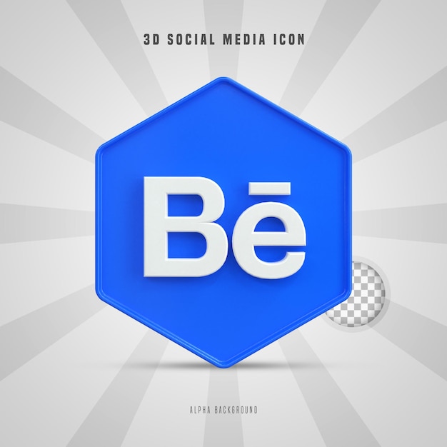 Logo 3d Brillant Coloré De Behance Et Conception D'icônes 3d De Médias Sociaux
