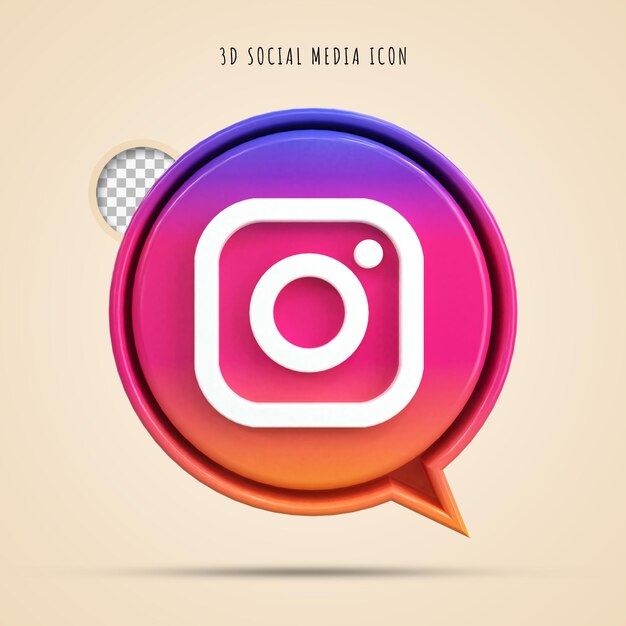 PSD logo 3d brillant coloré d'instagram et conception d'icône 3d de médias sociaux