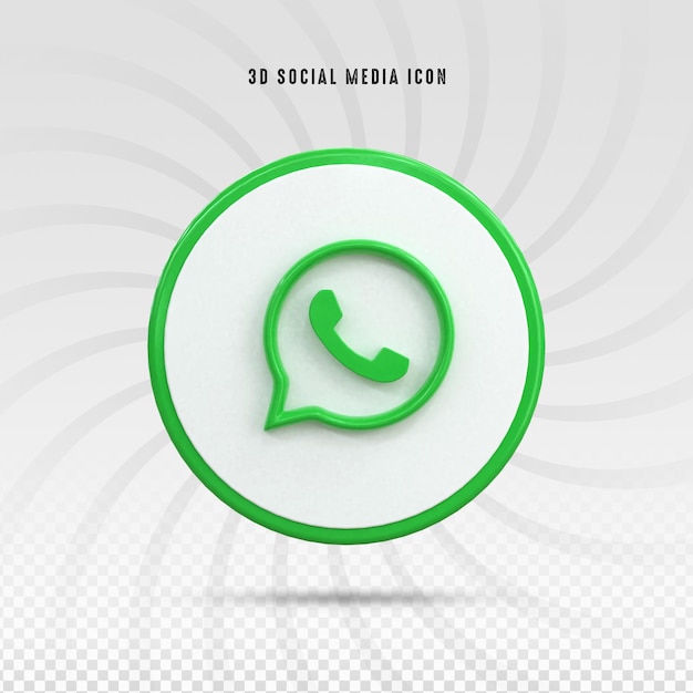 Logo 3d brillant coloré de WhatsApp et conception d'icônes 3d de médias sociaux