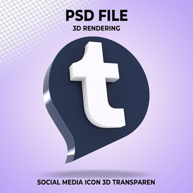 Logo 3D di Tumblr Socialmedia