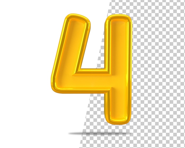Logo 3d in oro numero 4