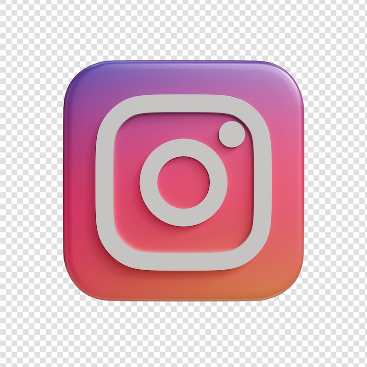 PSD le logo 3d d'instagram