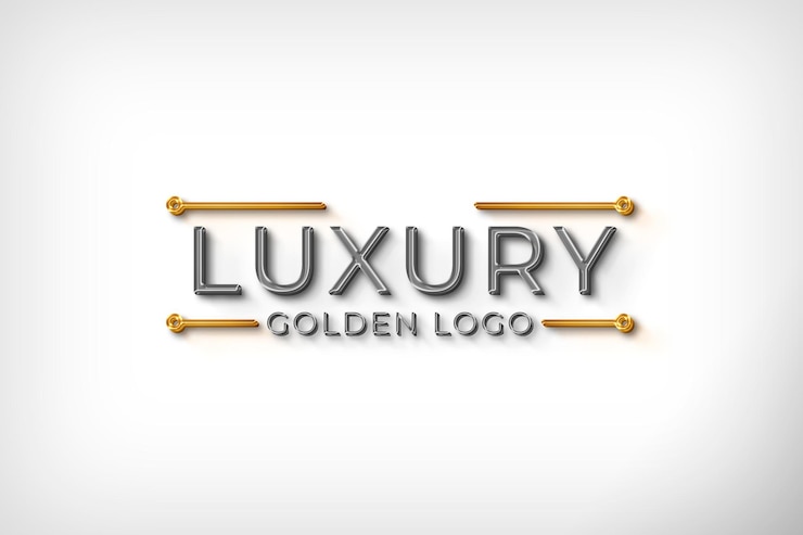 PSD le logo 3d et la maquette du texte