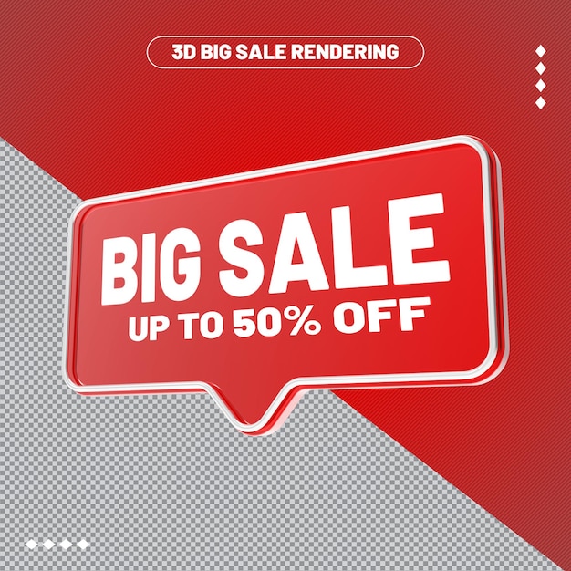 Logo 3d mega vendita 50 di sconto per la promozione