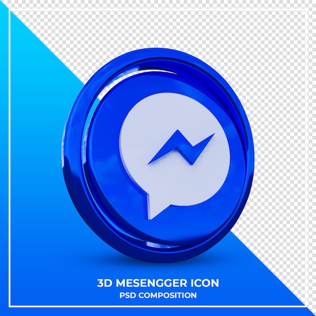 Logo 3d De Messager Réaliste Isolé