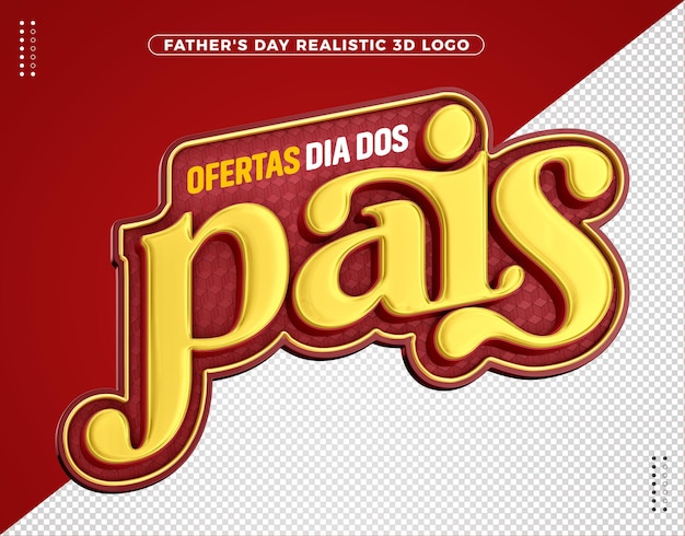 Logo 3d ofertas día del padre para campañas