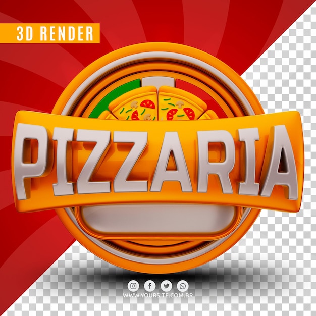 PSD logo 3d pour pizzeria premium psd