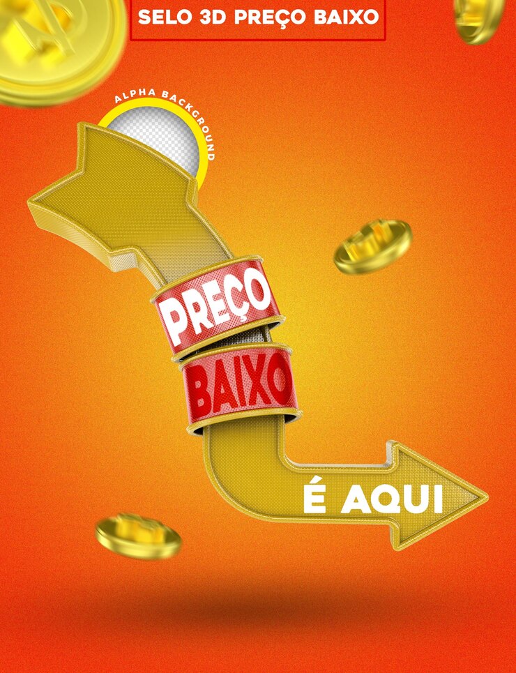 PSD logo 3d render promoção de carne e churrasco e selo de desconto