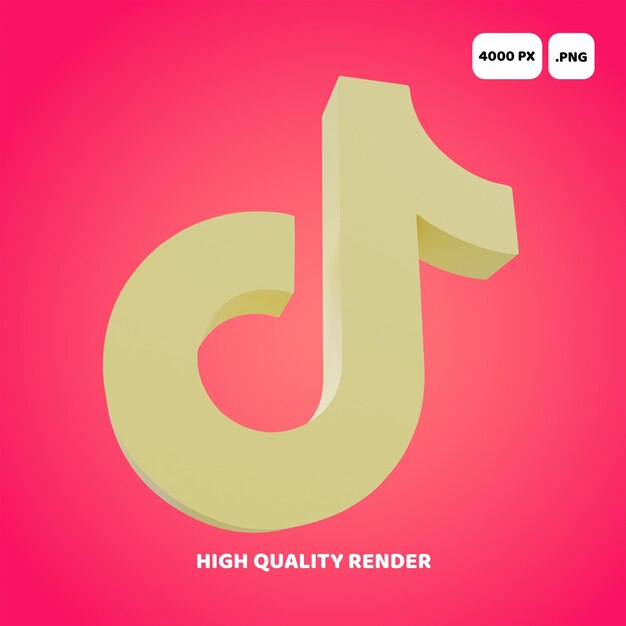 Logo 3D Tiktok Oro