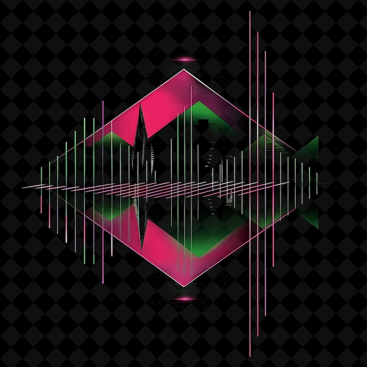 PSD un logo abstrait rose et vert avec un poisson sur le fond