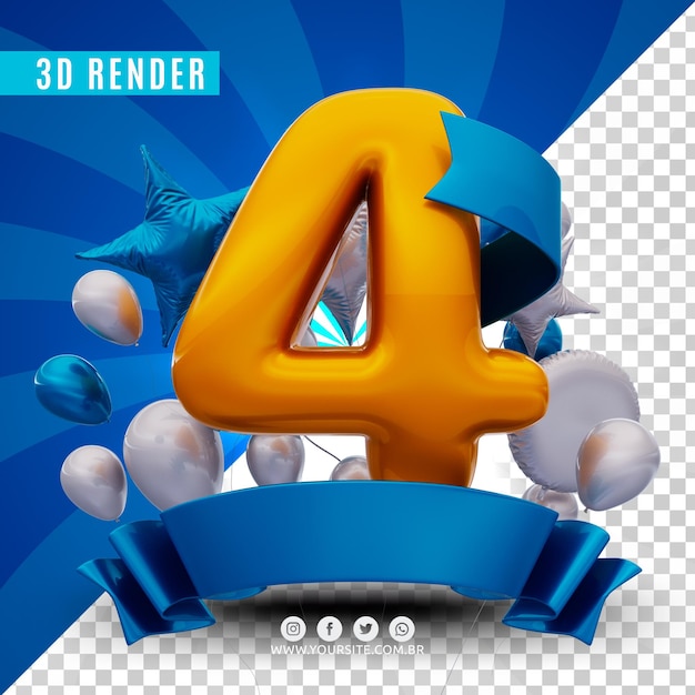 PSD logo d'anniversaire 3d pour entreprises et événements