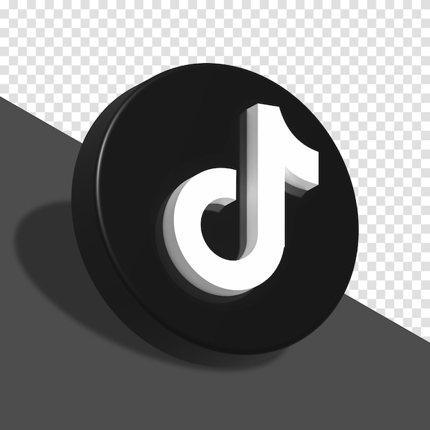 Logo Des Applications Tiktok Dans Un Atout De Conception 3d De Grand Style Isolé Icône De L'application Tiktok Icône Tiktok 3d