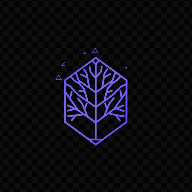 PSD logo d'arbre de bouleau moderne avec hexagone décoratif et triangle psd vectoriel art de conception simple créatif