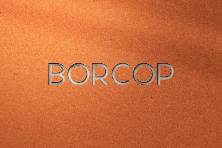 PSD logo argento mockup con logo in rilievo mockup su sfondo a trama di colore arancione