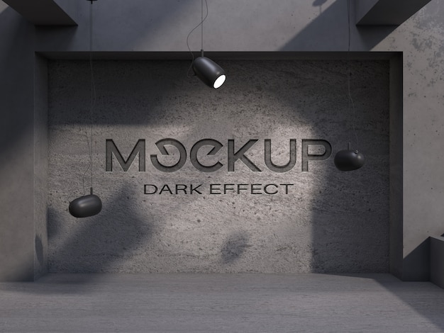 Logo auf einem dunklen Wandmodell