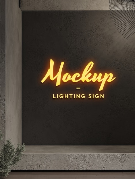 Logo auf einem dunklen Wandmodell