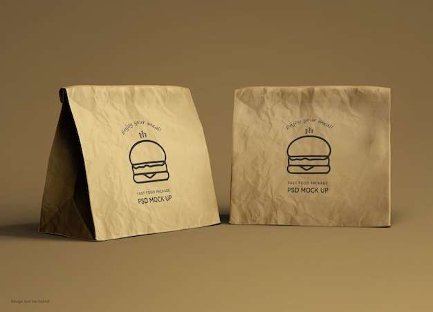 Logo auf fast-food-paket realistisches mockup