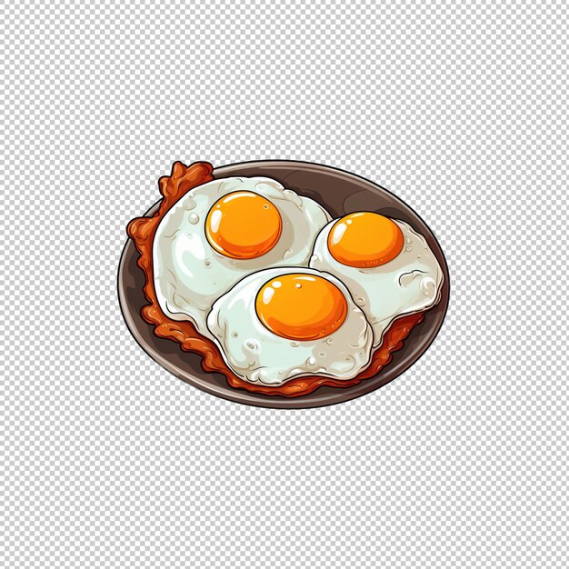 PSD le logo de l'autocollant fried eggs est un fond isolé.