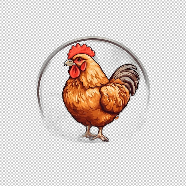 PSD logo de l'autocollant poulet et pommes de terre isolés