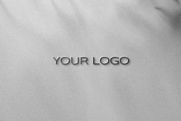 Logo aziendale 3D PSD Mockup su parete Moderno segno appeso Logo di facciata