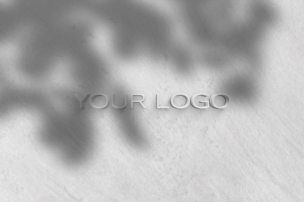 Logo aziendale 3D PSD Mockup su parete Moderno segno appeso Logo di facciata