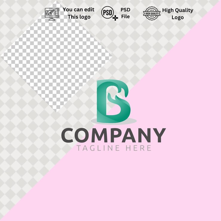 PSD logo b minimalista moderno