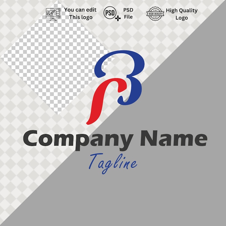PSD logo b minimalista moderno