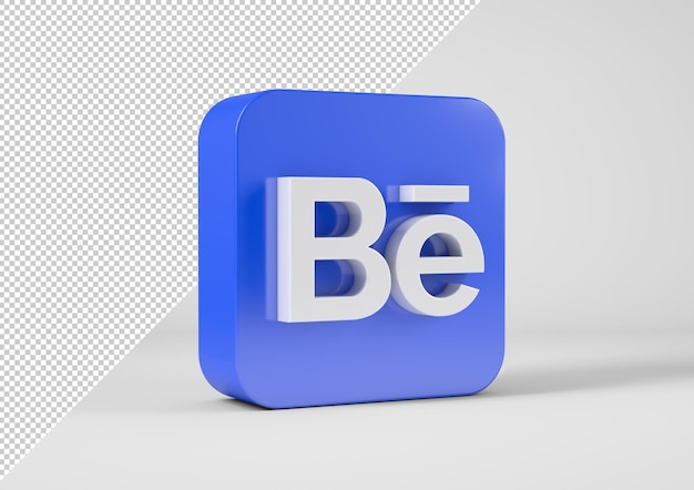 PSD logo behance dans le rendu 3d