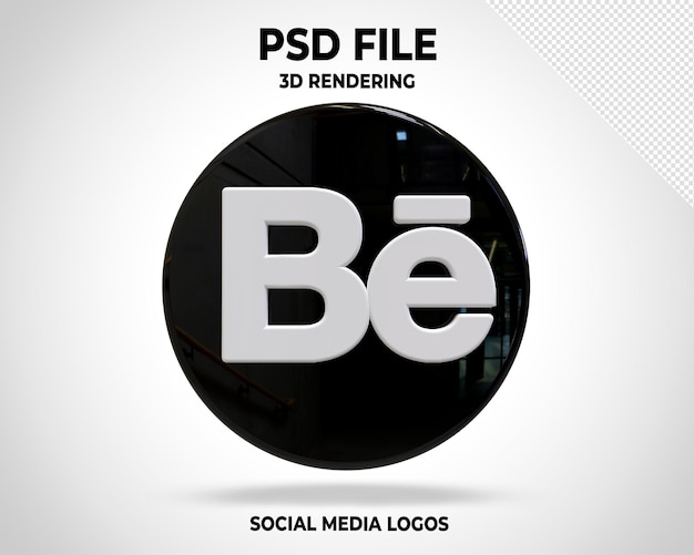 Logo Behance Réseaux Sociaux 3d