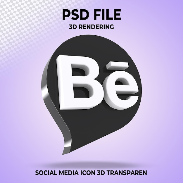 Logo Behance Réseaux Sociaux 3d