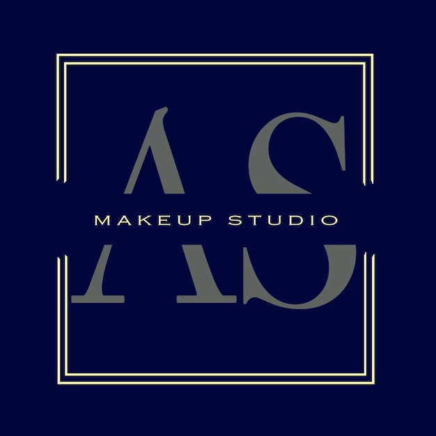 Un Logo Bleu Et Or Pour Le Studio De Maquillage Et Le Maquilleur