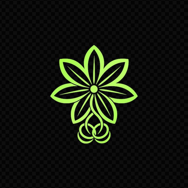 PSD logo captivant du symbole de la marguerite avec des pétales décoratifs et un tatouage cnc de conception vectorielle psd créatif en h