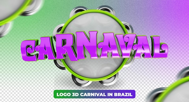 Logo carnaval do brasil carnival logo render isoliert für komposition