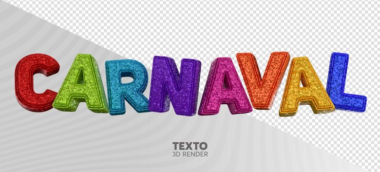 PSD logo de carnaval de renderizado 3d con textura realista