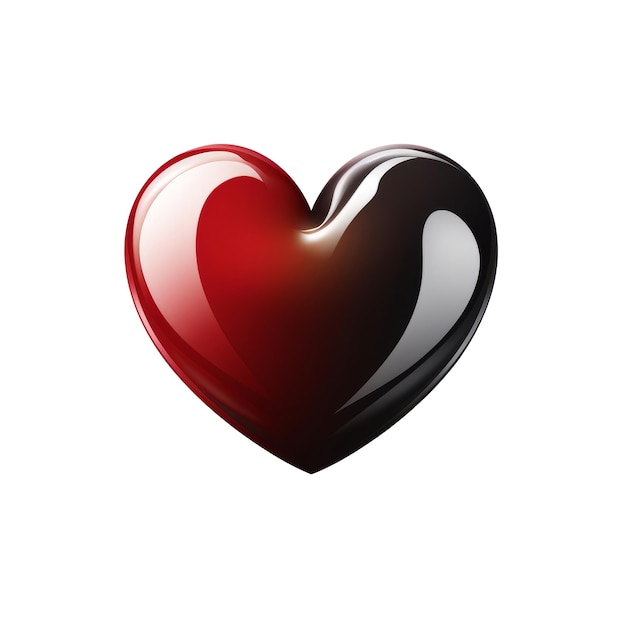 PSD logo de cœur rouge et noir sur le fond transparent créé avec l'ia générative