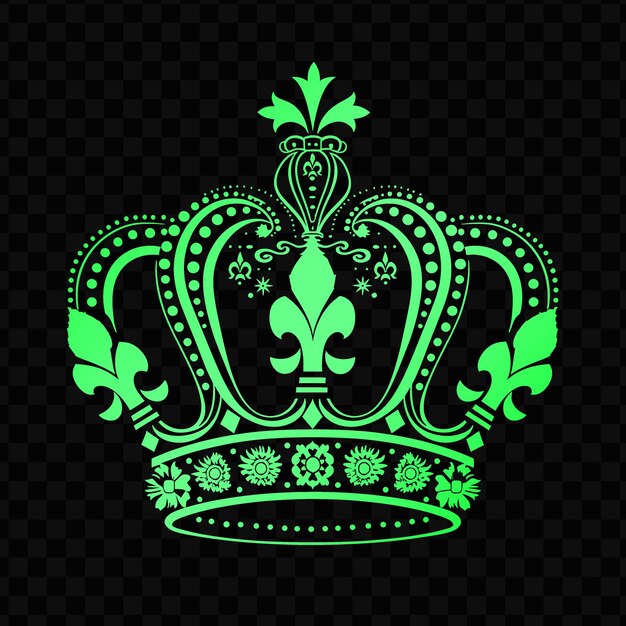 Logo De La Couronne Ornée De Bijoux Décoratifs Et D'une Fleur De Lis Psd Vectoriel Créatif Art De Conception Simple