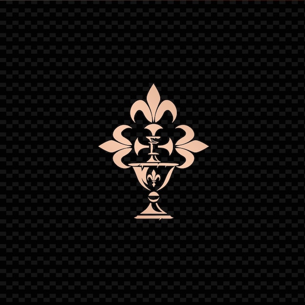 PSD logo de la croix des templiers croisés avec fleur de lis et chalice fo designes vectoriels tribaux créatifs