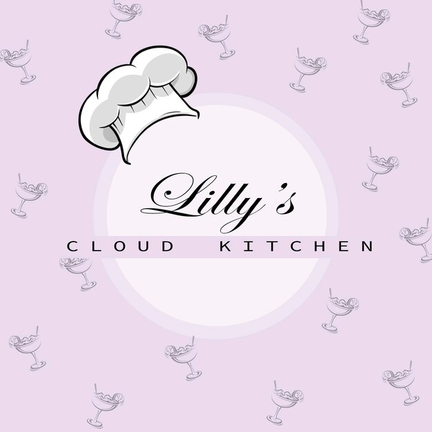 PSD logo de cuisine en nuage pour les plates-formes en ligne