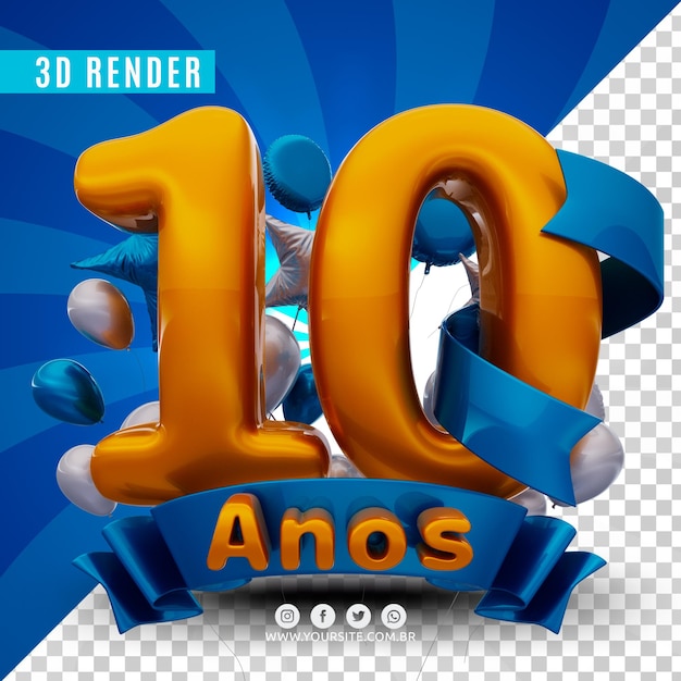 Logo de cumpleaños 3d para empresas y eventos.