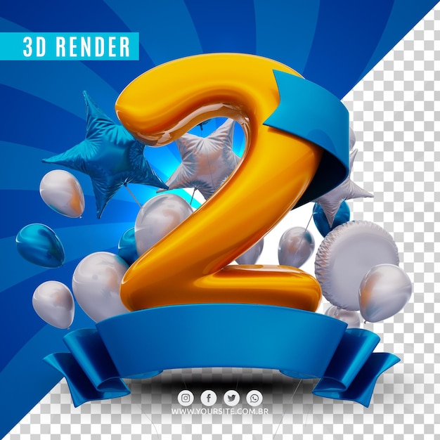 Logo de cumpleaños 3d para empresas y eventos.