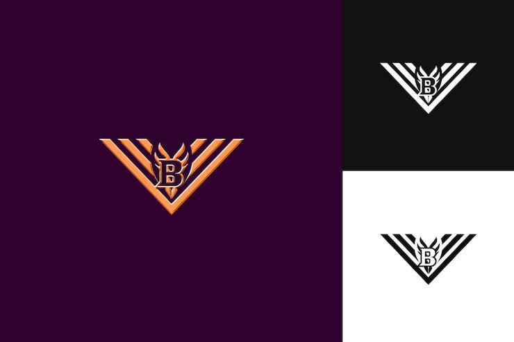 PSD logo de letra b com poder real forma de letra logo de estilo de design ilustração logo de vetor designs