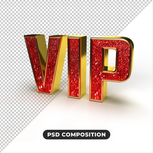 PSD logo de renderização 3d de ouro vip