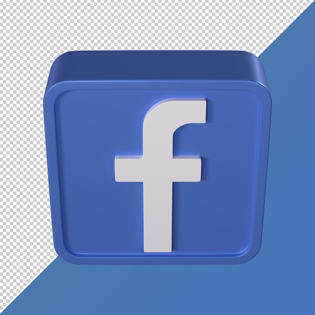 logo dei social media a forma quadrata 3d trasparente di facebook